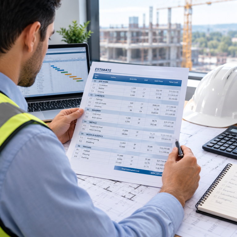 contractor reads or check the estimate of PA